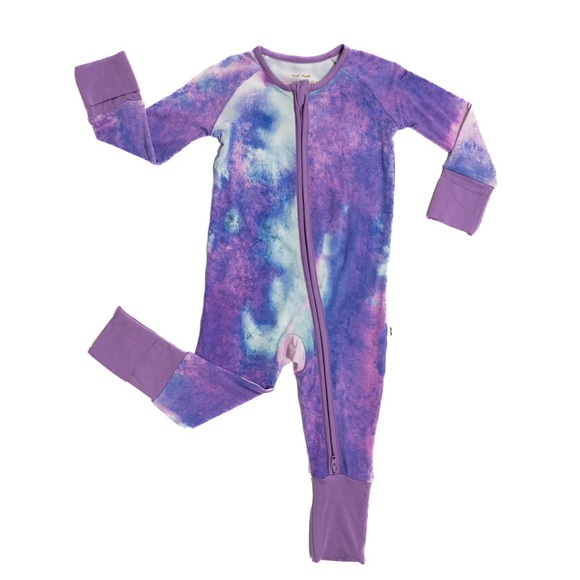 Little Sleepies Purple watercolor zippy Kids Pajamas - Picture 1 of 6